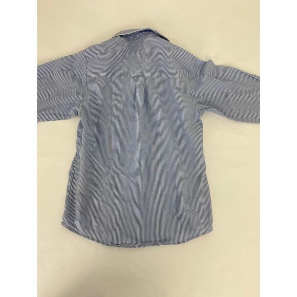 George Button Down Dress Shirt Collar Blue Stripe - Boys Size XS (4-5) - Picture 3 of 6